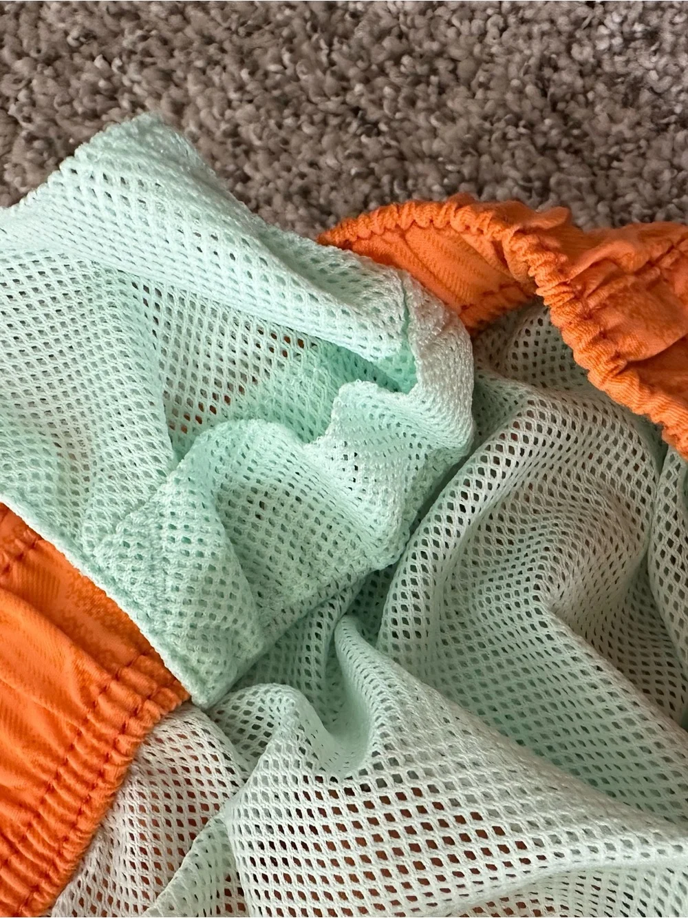Tommy Bahama Orange Swim Board Shorts with Blue Drawstring
